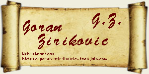Goran Ziriković vizit kartica